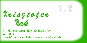 krisztofer nak business card